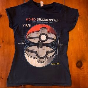 Pokémon pocket monster shirt women small in navy blue